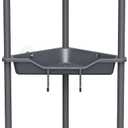 Orimade Rustproof 3 Tier Floor Standing Corner Shower Caddy Organizer, Plastic Metal Splicing Floor Corner Shelf Rack Stands for Bathroom, Grey