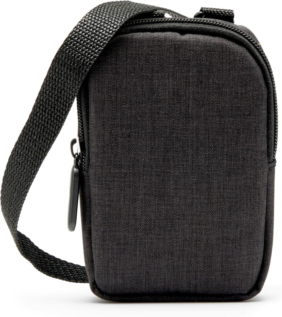 Zink Soft Camera Case  Small Instant Print Camera & Printer Bag w/Photo Paper Pocket, Zipper Closure & Crossbody Shoulder Strap - Black