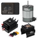 Hobby Fans Waterproof S3650 3900KV Brushless Motor 3.175mm Shaft with 60A Brushless ESC Electric Speed Controller Combo Set with Heatsink and Programming Card for 1/10 Remote Control Car Truck, Black (3900KV Motor&60A ESC&Heatsink&Programming Card)