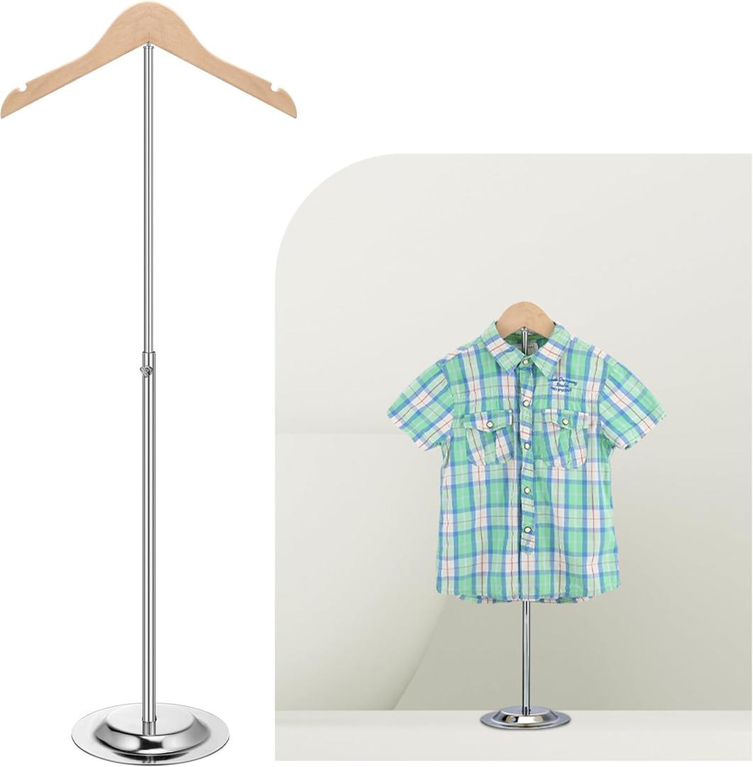 Soaoo Adjustable T Shirt Display Flexible Shoulder Stand Portable Shirt Display Hanging Black Metal Clothes Hanger Rack for Clothing Garment Coat Retail Vendor, Height 16-27.9 Inch(1 Pcs)