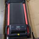 Portable Treadmill with Handle, 3.0HP Walking Pad Treadmill, Electric Compact Treadmills, Treadmills for Home Small Space with 12 Preset Programs, Walking Pad with Handle, 300 LBS Capacity (Black Red)