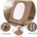 WEERRW 4 Pieces Polyester and Spandex High Stretch Couch Covers for 3 Cushion Couch Sofa Slipcovers, Furniture Protector with Non Slip Elastic Bottom, Feature Soft and Thick Plush Fabric, Camel, Large