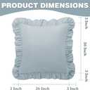 KKJIAF Ruffle Pillow Cases 26x26 Inches, Dusty Blue Square Ruffled Pillow Covers Set of 2, Microfiber Wrinkle Resistant Pillow Shams with Envelope Closure for Sofa Bed Living Room