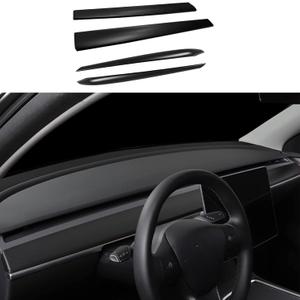 Dash Wrap Front Door Panel Trim for Tesla Model Y and Model 3 2020 2021 2022 2023 Dashboard Cover (Matte Black)