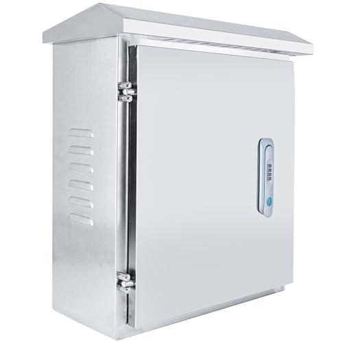 Outdoor Electrical Box Waterproof, Stainless Steel Weatherproof Electrical Junction Box with Lock and Mounting Plate for Indoor & Outdoor (Stainless Steel)