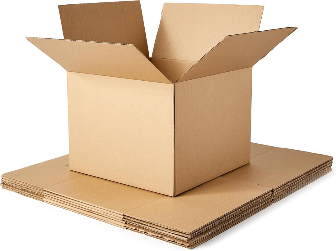AmaCardboard Moving Boxes for Packing and Shipping, Large Size, 20" x 20" x 15", Brown, 6-Pack