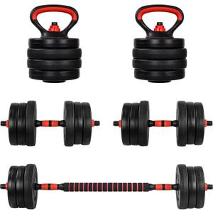 Dumbbells Set 6-in-1, 20/30 kg, Adjustable, Plastic, Push Up Handles