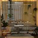 JMEXSUSS 300 LED Remote Control Curtain Lights, Plug in Fairy Curtain Lights Outdoor, Window Wall Hanging String Lights for Bedroom Indoor Dorm Backdrop Wedding Party Patio Christmas Decor, Warm White