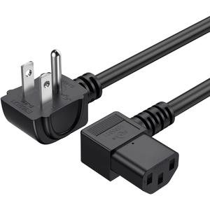 CableCreation 3 Feet 18 AWG Universal Power Cord for NEMA 5-15P Angle Type to IEC320 C13 Angle Type Cable, 0.915M / Black