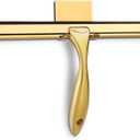 HIWARE All-Purpose Shower Squeegee for Shower Doors, Bathroom, Window and Car Glass - Brass, Stainless Steel, 12 Inches