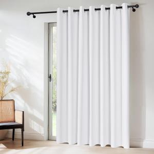 NICETOWN 100% Blackout Curtains & Drapes - Total Privacy Thermal Efficiency Backdrop for Bedroom Room Divider Vertical Blind Living Room Patio Sliding Glass Door, Wide 100 x Long 84 inch, Pure White