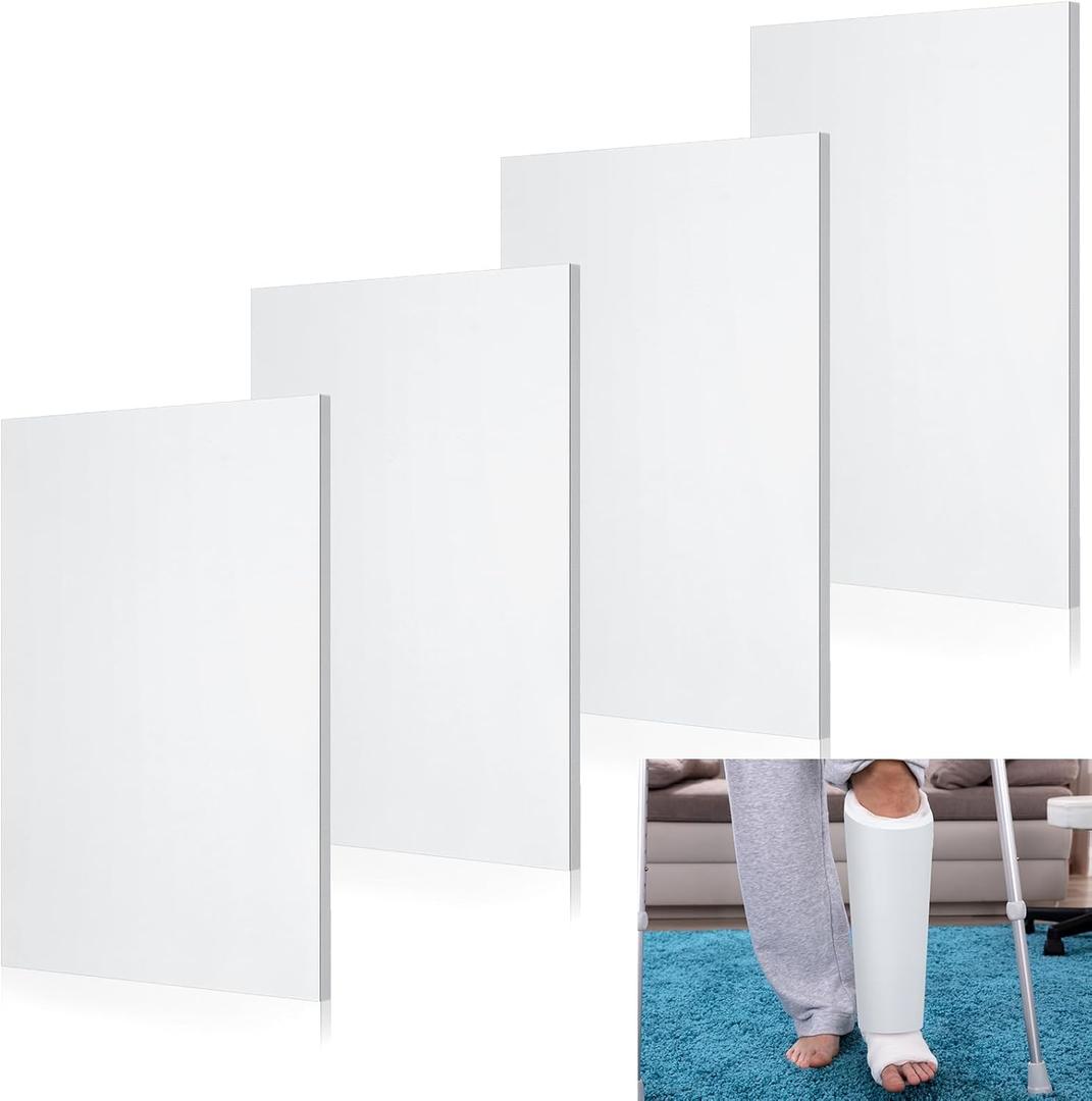 Preboun 4 Pcs Foam Cast Covers for Sports, Padded Cast Cover for Sports, Athletic Training Equipment, Ball of Foot Cushion, Blister Pads, Splints and Casts Pad (18"x12"x1/2")