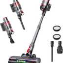 Cordless Vacuum Cleaner, 600W/50KPA, Stick Vacuum with Rechargeable Design, Up to 60 Minutes, Powerful Suction, Lightweight, Vacuum Cleaner for Home/Pet Hair/Carpet/Hard Floor, Grey