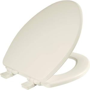 Bemis Ashland Modern Wood Toilet Seat with Decorative Edge, Slow Close, Secure Hinges, Made in USA, Elongated, Biscuit