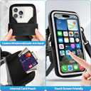 Running Phone Holder, Cell Phone Armband, Clear Crossbody Phone Pouch Purse with Adjustable Strap, Arm Bag with Carabiner, Fits iPhone 17/16/15/14 Pro Max & Galaxy S25 S24 S23[Up to 7.0 inch]