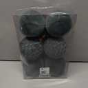 6Pcs Large Velvet Christmas Ball Ornaments 4" Dusty Blue Flocked Ornaments Set for Christmas Tree with 10Pcs Velvet Bows Shatterproof Xmas Hanging Decorations for Home Office Holiday Dcor