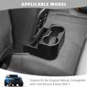 Jimen for Bronco Cup Holder, Rear Dual Cup Holder Back Seat Drink Holder Organizer Storage Tray Compatible with Ford Bronco 4 Door 2021-2023