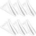 6PCS Cloth Napkins, White Cloth Napkins, 19.49x18.31 Inch Washable Dinner Napkin with Hemmed Edges, Polyester Dinner Napkin for Party, Wedding, Lunch, Dinners, Banquet, Festival and Event