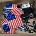 4th of July Decorations Outdoor Solar Lights, 12 Pack Red White and Blue American Flag Star Lights for National Day, 2 Modes Waterproof Solar Patriotic Light for Independence Memorial Day Yard Pathway