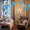 Karenhi 24 Sets Winter Snowflake Crafts Kit DIY 3D Felt Snowflake Ornament Craft Kits Make Your Own Christmas Tree Hanging for Xmas Tree Decoration Winter Party Favors