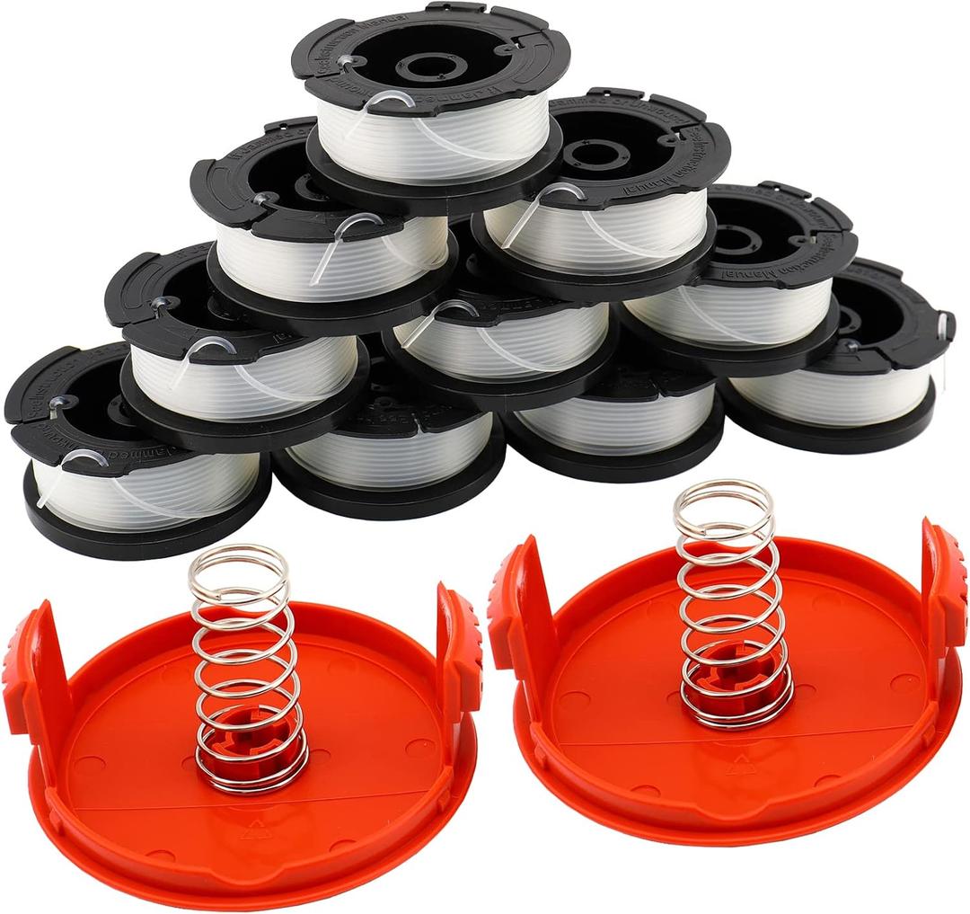 AF-100 Replacement Spool for AF-100-3ZP AF-100-BKP,30-Foot,0.065-Inch,(AF-1003ZP) fits GH900 GH600 GH610 String Trimmer 30ft 0.065" Trimmer Line Replacement Spool Refills (10 Spools+ 2 Caps+2 Springs)