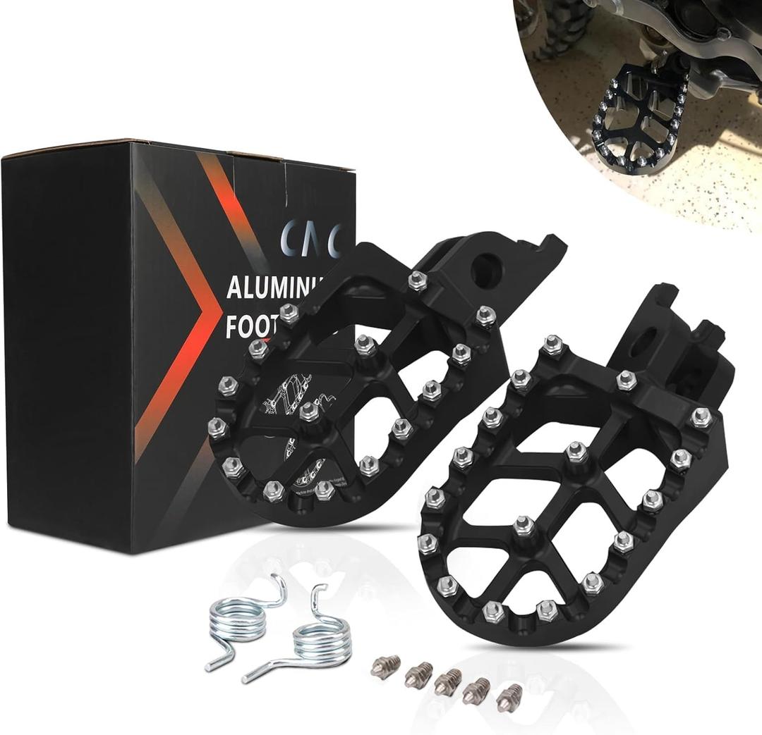 JFG RACING Dirt Bike Foot Pegs,CNC Rest Pedal Footpegs for CR125 CR250 02-11/CRF150R 07-24/CRF250R 04-24/CRF300L 21-24/CRF450R 02-24/CRF250X CRF450X CRF250RX CRF450RX CRF450RL CRF250L CRF1100L-Black (Medium)