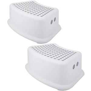 Step Stool for Kids (2 Pack), Toddlers Stool for Potty Training, Bathroom, Kitchen, Bedroom, Toy Room and Living Room. Toilet Stools with Soft Anti-Slip Grips for Safety, Stackable (Grey)