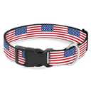 USA Flag Red White Stripes Pet Collars Dog Collars Soft Elastic Neck Strap for Female Male Puppy Cats, One Size