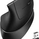 iClever Ergonomic Mouse, 2.4G Wireless Vertical Mouse with 4 Adjustable DPI, Silent Click, 7 Buttons, 3 Adjustable Tilt, Rechargeable Mouse Jiggler for Laptop, Desktop, PC, Computer, Windows 8/10/11 (Black)