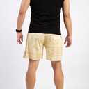 BOOMLEMON Mens Paisley Shorts Mesh Graphic Print Retro Casual Shorts Athletic Gym Basketball Running Short Pants (Beige)