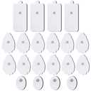 TENS/EMS Unit Replacement Pads NURSAL 20 Pack 3.5mm Snap Electrode Patches for Electrotherapy, Reusable Self-Adhesive Electrodes Pads, Compatible with Belifu, AVCOO, MEDVICE TENS (White)