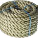 1 inch x 50 feet Twisted ProManila Rope Cordage, UnManila 3 Strand Synthetic Polypropylene Rope for Landscaping, Tug of War, Marine, DIY Projects and Dock Railing