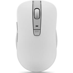 Lenovo Bluetooth Silent Mouse (WL300) - 5 Button Computer Mouse with Silent Left & Right Click  Sculpted Grip, Microsoft Swift Pair, Up to 1600 DPI (White)