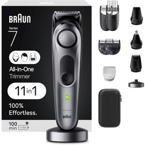 Braun All-in-One Men's Shaving Kit Series 7 7420, 11-in-1 Beard, Face, Nose, Ear Trimmer, Hair Clippers, Body Groomer and Manscaping, Holiday Gifts for Men