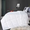 YOUR MOON Luxurious All Season Wool Comforter Queen Size, 100% Natural Australian Wool Filling, Hypoallergenic Comforter Duvet Insert, Noiseless Cotton Shell (White)