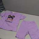 Toddler Girl Clothes 2 Piece Outfits Short Sleeve Tops T Shirt Bike Shorts Lounge Oversized Outfits Sport Active Sets Fashion Running Tracksuit Biker Shorts Set for Spring Summer, 5-6 Year, Purple