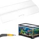 Sieral Aquarium Polycarbonate Canopy Set 23.07 x 11.69 x 0.12 Inch for 15/20H/55 Gallon Without Center Brace Aquariums Cover Fish Tank Lid with a Hook Knife, Clear