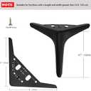 4.7 inch/12cm Matte Black Metal Furniture Legs Set of 4, DIY Replacement for Short Cabinet Legs, Sofa Legs, Small Dresser Legs