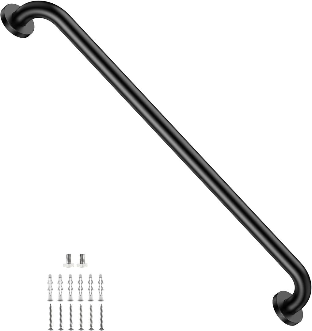 ZUEXT 32 Inch Matte Black Stainless Steel Bathroom Shower Grab Bar