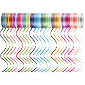 48 Rolls Curling Balloon String Roll Ribbons, 48 Colors 5mm 11 Yards Gift Wrapping Ribbons for Art Crafts Bows Wedding Party Florist