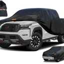 Kayme Truck Cover Custom Fit Nissan Frontier(2021-2025) King/Crew Cab Short Bed. Full Exterior Heavy Duty Outdoor Pickup Truck Car Cover Waterproof All Weather.Car Tarp for Wind Sun Dust Protection. (PE-Black)