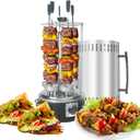 Upgraded Countertop Vertical Rotating Oven - Rotisserie Shawarma Machine, Kebob Machine, Stainless Steel Body W/Heat Resistant Door, Includes 5 Skewers & 5 Oil Collecting Cups, US Plug, 110V