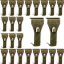 Ripeng 24 Pieces Brick Wall Clips and Hooks for Hanging Outdoors No Drill, Brick Hangers Fit 2-1/4 to 2-3/8 Inch Hooks to Hang Wall Decor, Pictures, Christmas Decorations Hangers (Bronze)