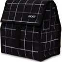 PackIt Freezable Lunch Bag, Black Grid, Built with EcoFreeze Technology, Foldable, Reusable, Zip and Fold Closure with Buckle Handle, Designed for Work Lunches and Fresh Lunch On the Go