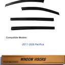 Window Visors Rain Guards fits 2017-2026 Pacifica, Out-Channel Window Wind Deflectors Vent Shades Accessories, Dark Smoke 4 Pcs, 2018 2019 2020 2021 2022 2023 2024 2025