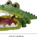 POPETPOP Simulated Crocodile Aquarium Ornament 5.51 Inch Resin Alligator Fish Tank Decor Safe Durable Bubbling Aquatic Decoration for Freshwater Saltwater Tanks