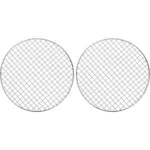 M METERXITY 2-Pack Cooling Rack, 10" Round Stainless Steel Baking Rack for BBQ/Cooking/Roasting/Grilling/Steaming/Drying, Wire Cooling Rack for Baking [Silver]