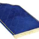 Thick Prayer Rug Muslim Mat Islamic Rug with Golden Edge Sajadah for Men Women, Turkish Sajadah for for Eid Travel Ramadan (Navy Blue)