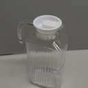 JoyJolt 60oz Glass Pitcher with Lid (2 Lids) - Beverage Serveware and Storage Container for Cold Drinks and Liquids. Juice Container, Water Jug, Fridge Pitcher for Iced Tea or Milk