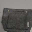 Vercord Mini Slim Small Felt Purse Organizer Insert Inside Handbag Tote Pocketbook for Women Grey